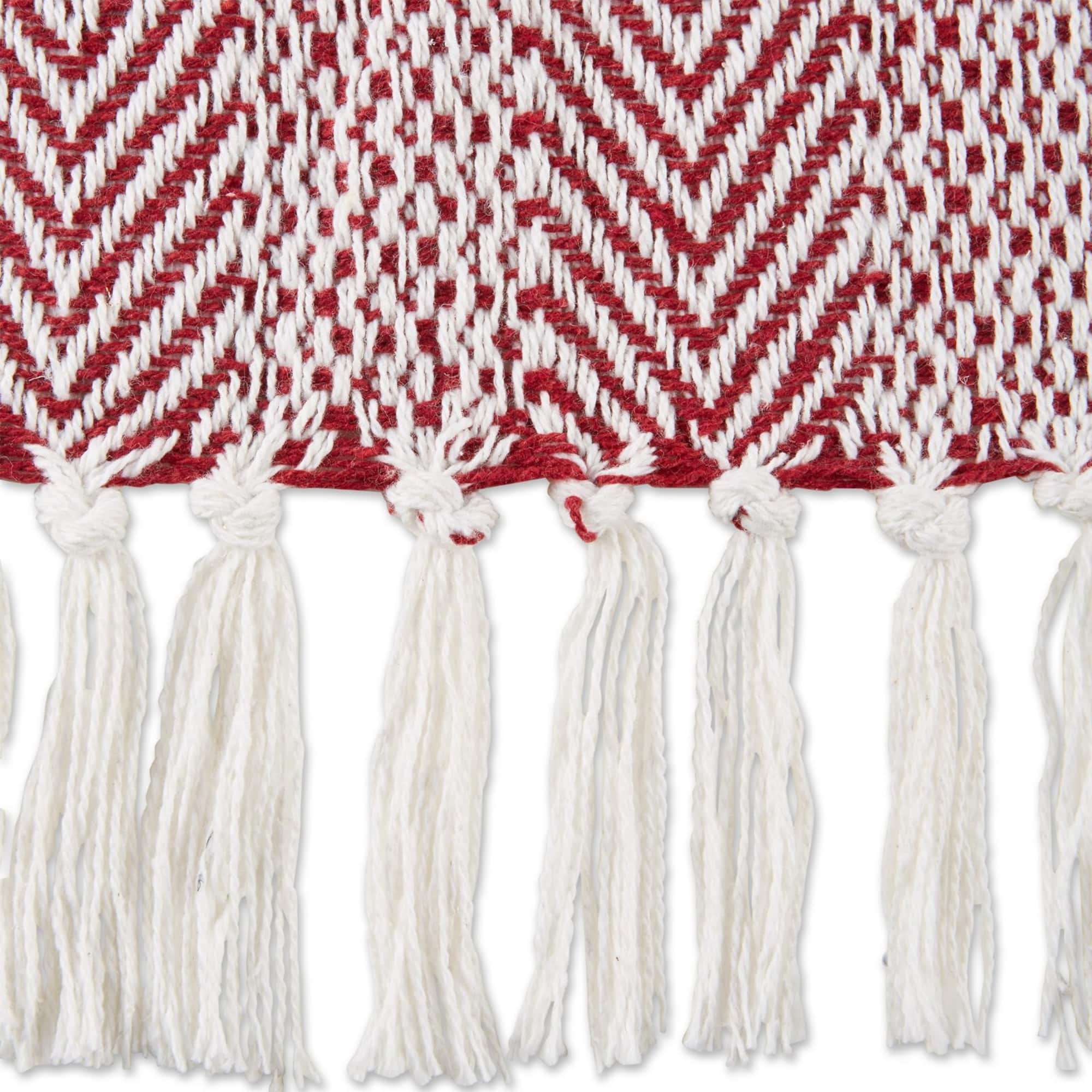 DII® Barn Red Herringbone Stripe Throw